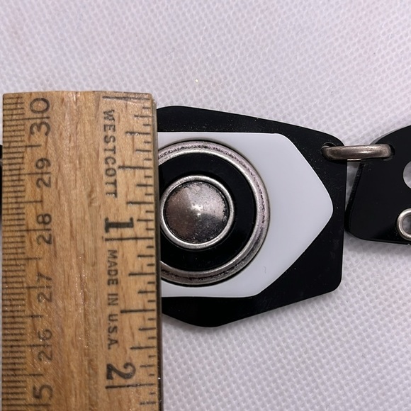 Bijou Terner Silver Black and White Geometric Statement Necklace Chunky Funky - Picture 7 of 11